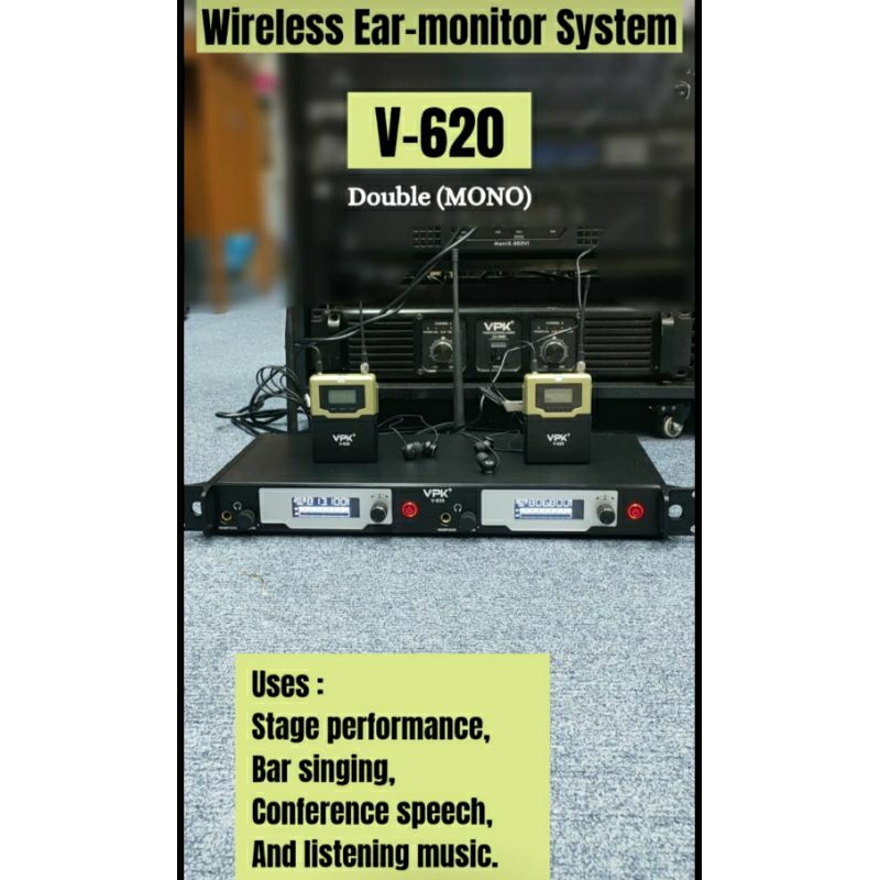 Wireless Ear Monitoring System Ear monitor VPK V620/VPK V 620 double monitor