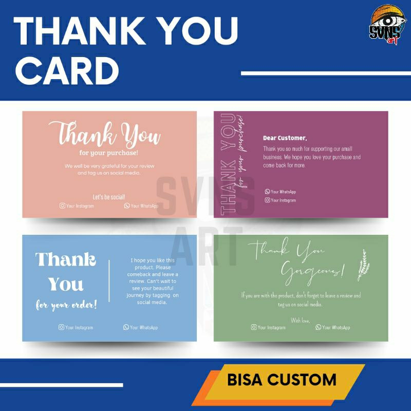 Kartu Thankyou Card Kartu Ucapan Terimakasih Aesthetic
