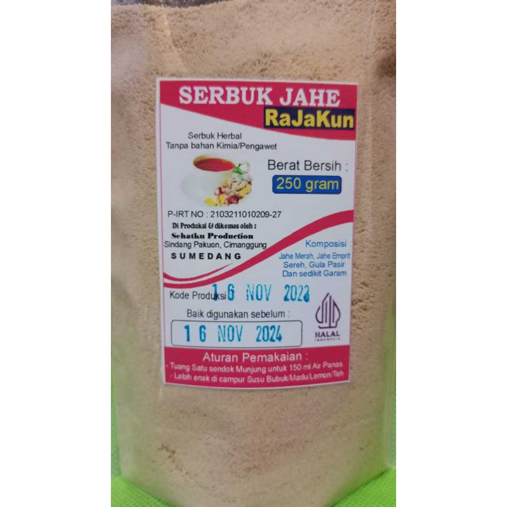 

Serbuk Herbal Jahe, Jahe Merah, 250 gr untuk mengobati Radang tenggorokan