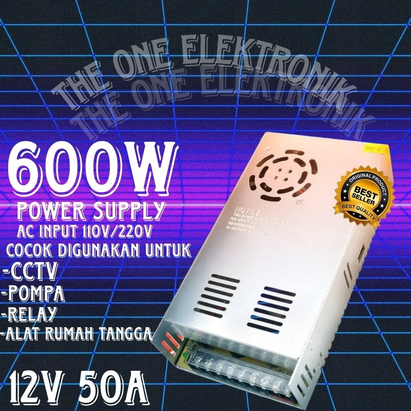 Power Supply 12v 50A Power Supply 12 Volt 600Watt Murni 50a