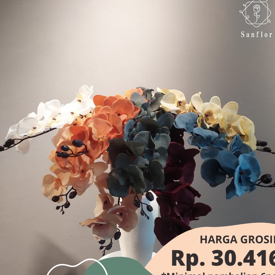 BMJW6068 5.5 COD BUNGA ANGGREK KAIN/ANGGREK KAIN 9KUNTUM/BUNGA ANGGREK PALSU/ANGGREK ARTIFICIAL