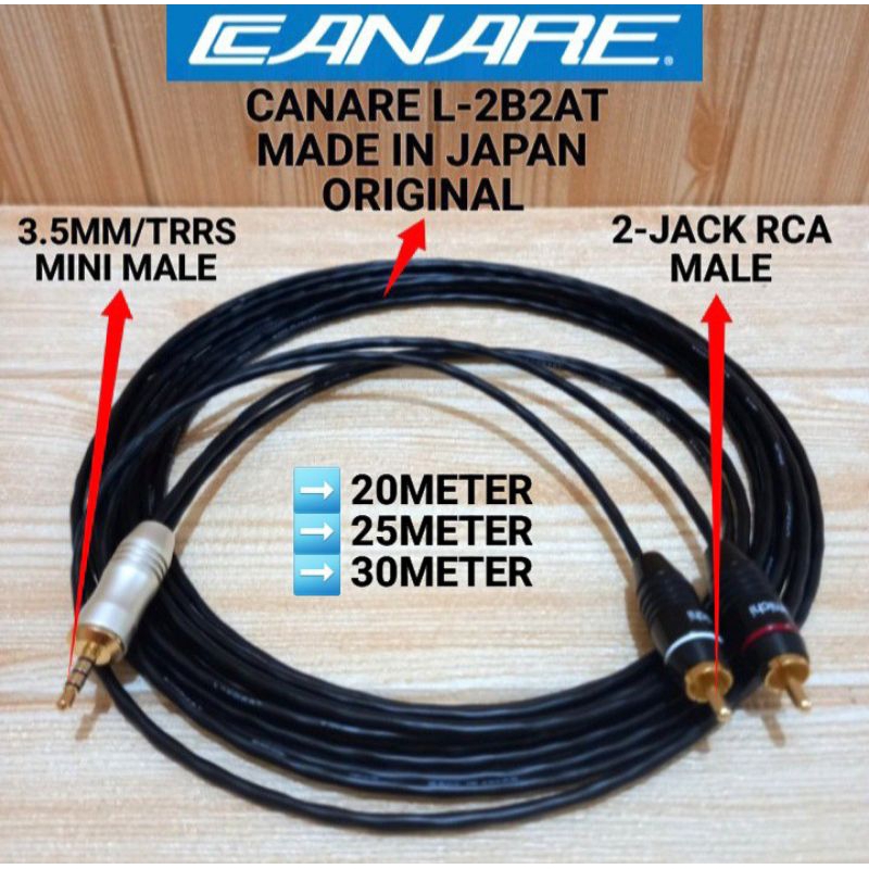 KABEL SPLITER  CABANG JACK 3.5MM/TRRS MALE TO DUAL JACK RCA MALE 20METER-30METER
