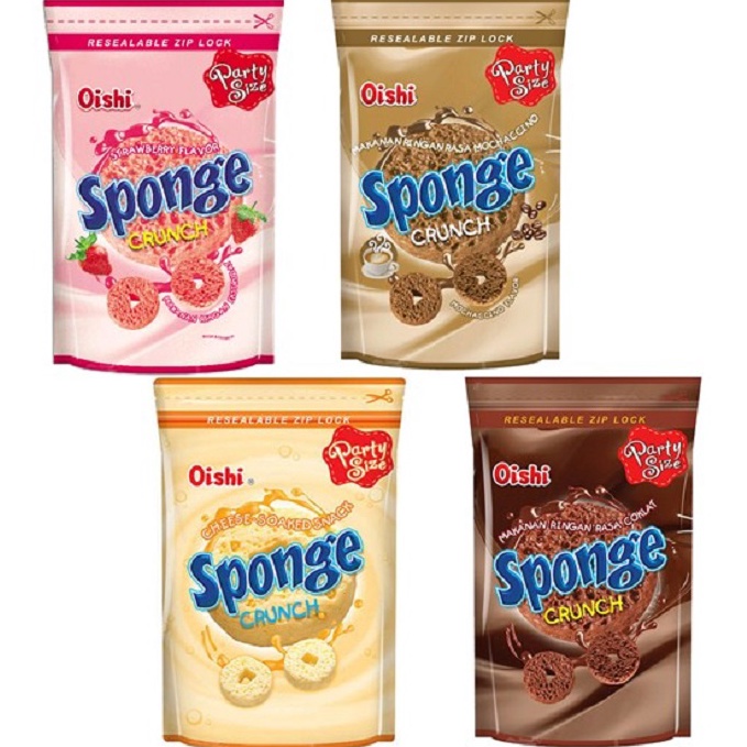 

[RDB86] Oishi Sponge Crunch Mochacino, Choclat, keju / chese, strawberry 100gr 95