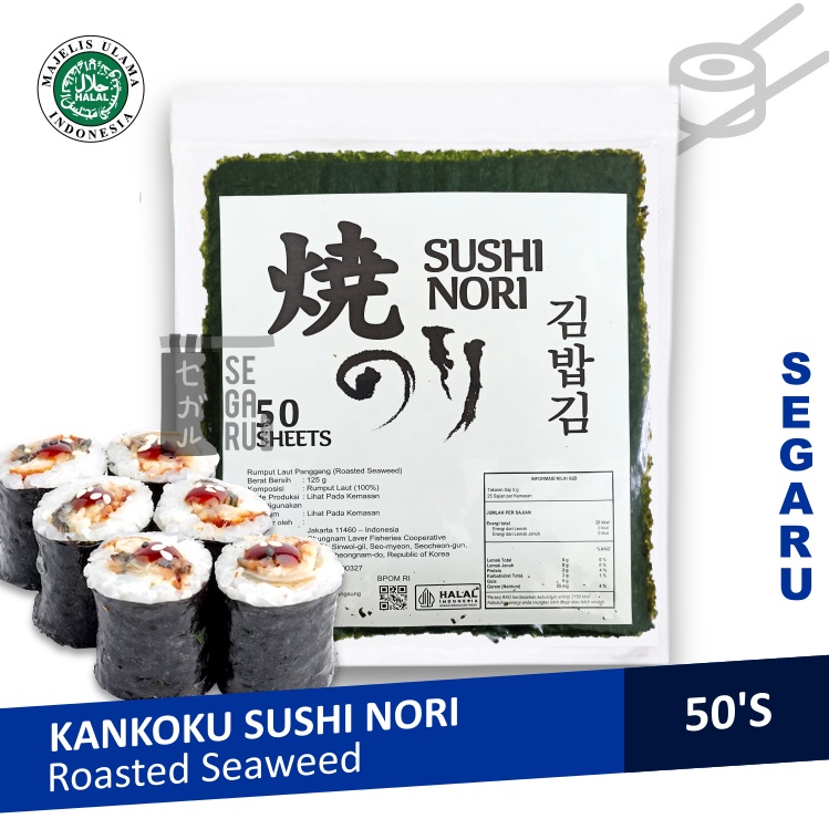 

GROSIR Kankoku Sushi Nori 50 Lembar | Sushi Gimbap Roasted Rumput Laut Halal serbuuu !