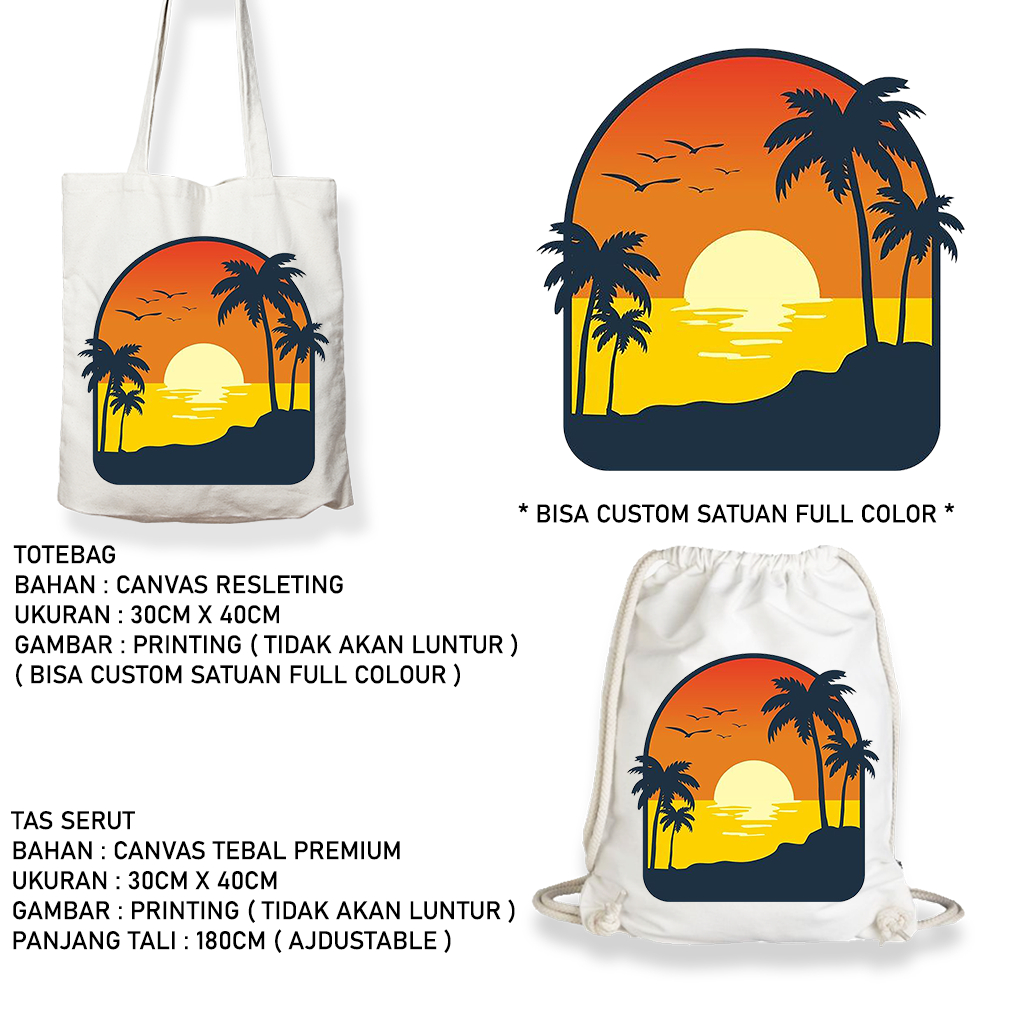 Tote Bag Canvas Premium Tebal Motif  AESTHETIC UNISEX