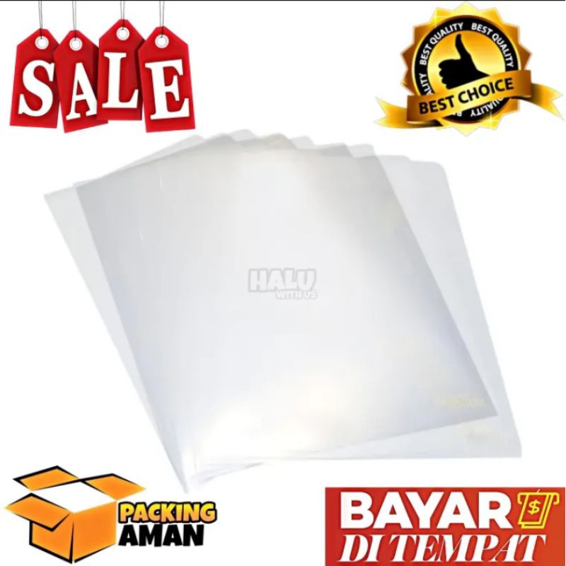 

(BISA COD) PROMO 1 Pcs Map L F4 Clear Sleeves Data Plus Plastik Mika Transparan / Map Plastik / Map Mika