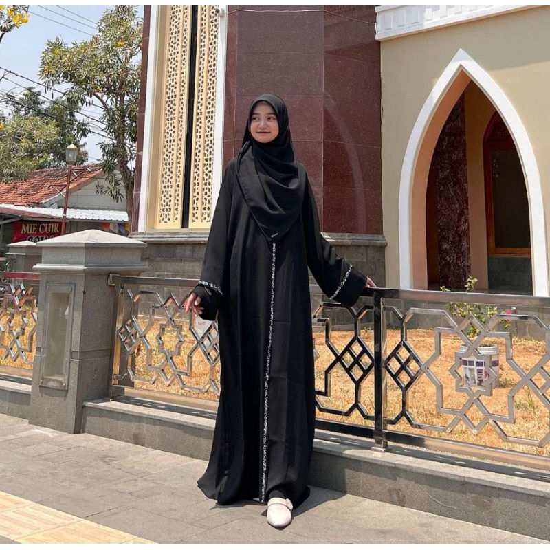 Abaya hitam list swarosky