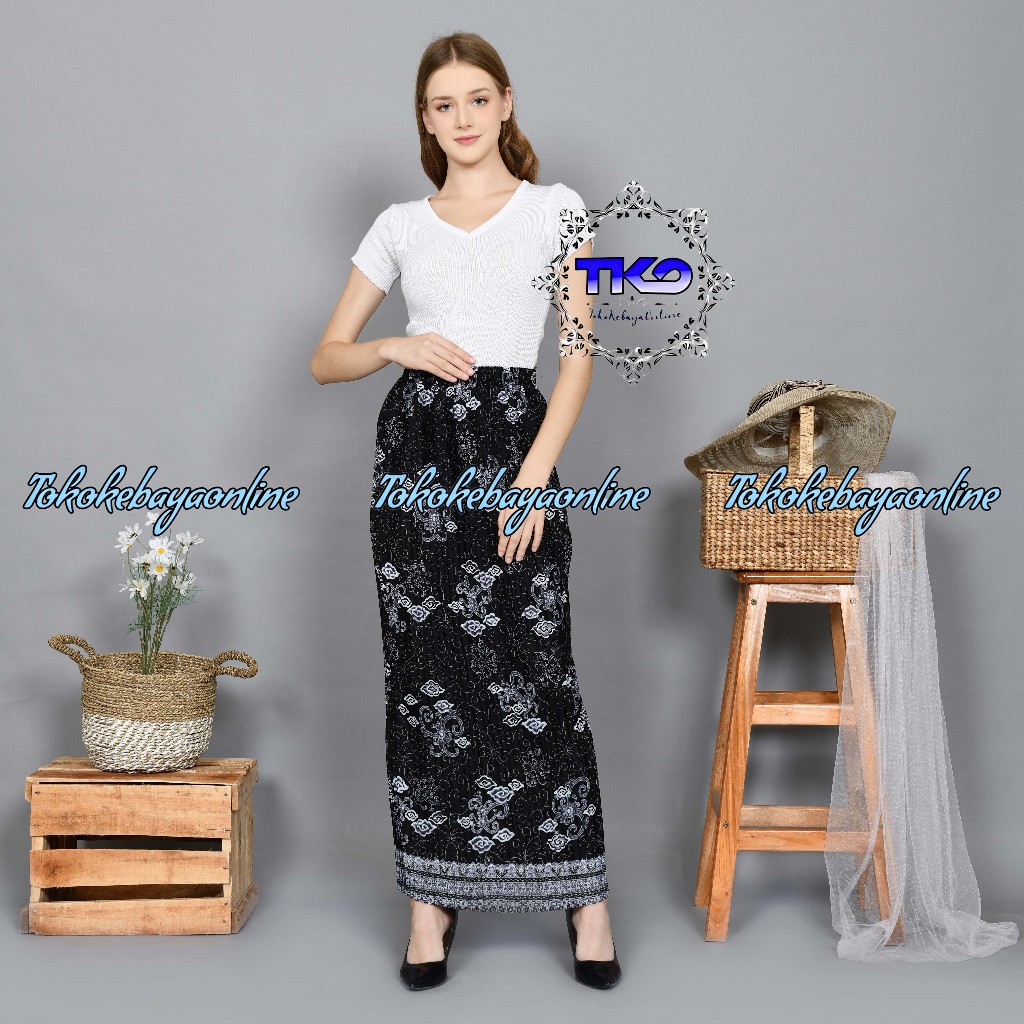 Rok Plisket Motif - Rok Plisket Batik Premium - Motif Mega Mendung