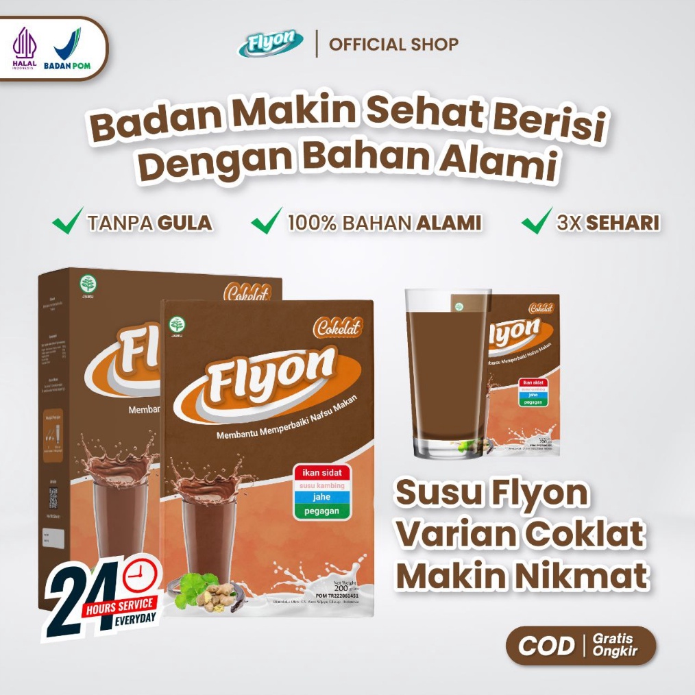 

TERLARIS Susu Flyon COKLAT Susu Penggemuk Badan Dan Penambah Nafsu Makan Original Vitamin Penggemuk Badan Herbal !!