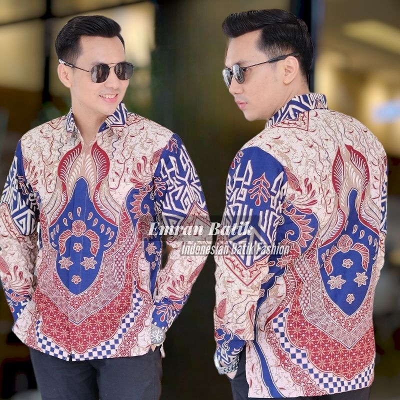 BARU PRABU MERAH ATASAN KEMEJA BATIK ALISAN / KEMEJA BATIK LAPIS FURING / KEMEJA BATIK PRIA WARNA ME