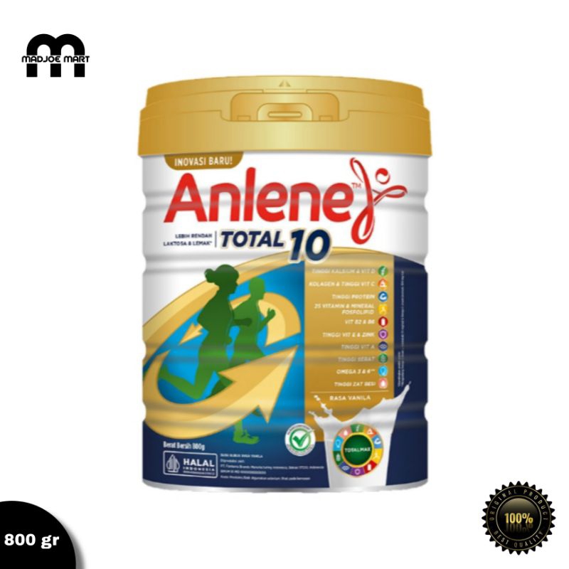 

Anlene Total 10 Susu Bubuk Dewasa Vanila 800g - 10 Manfaat Esensial Tinggi Kalsium dan