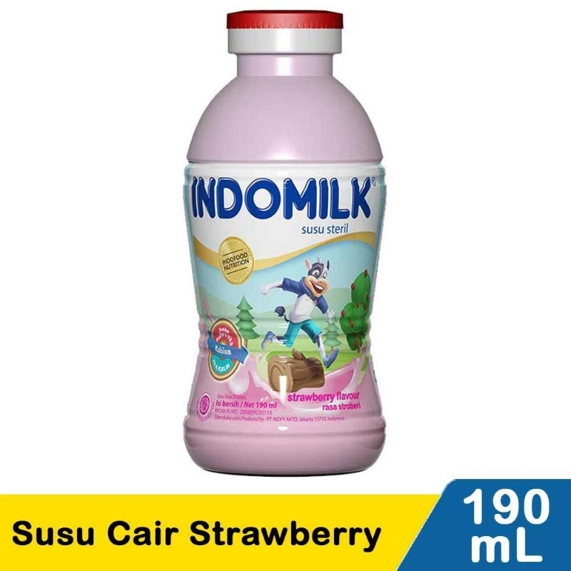 

Indomilk Susu Cair Botol Strawberry 190Ml