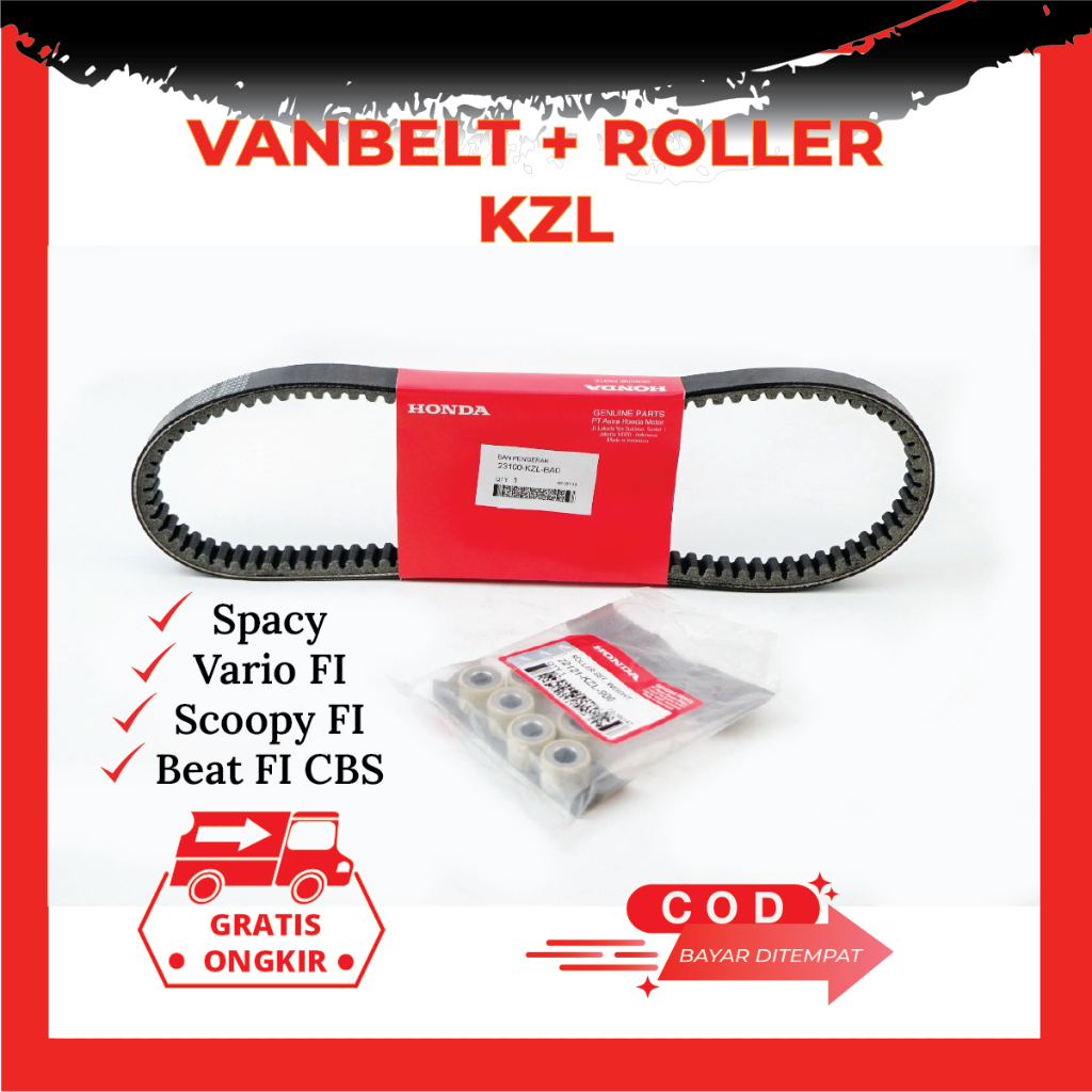 Vanbelt Roller Set Beat Fi CBS Scoopy Fi Vario 110 Fi 2012-2014 V-Belt Starter Kasar Kzl Original