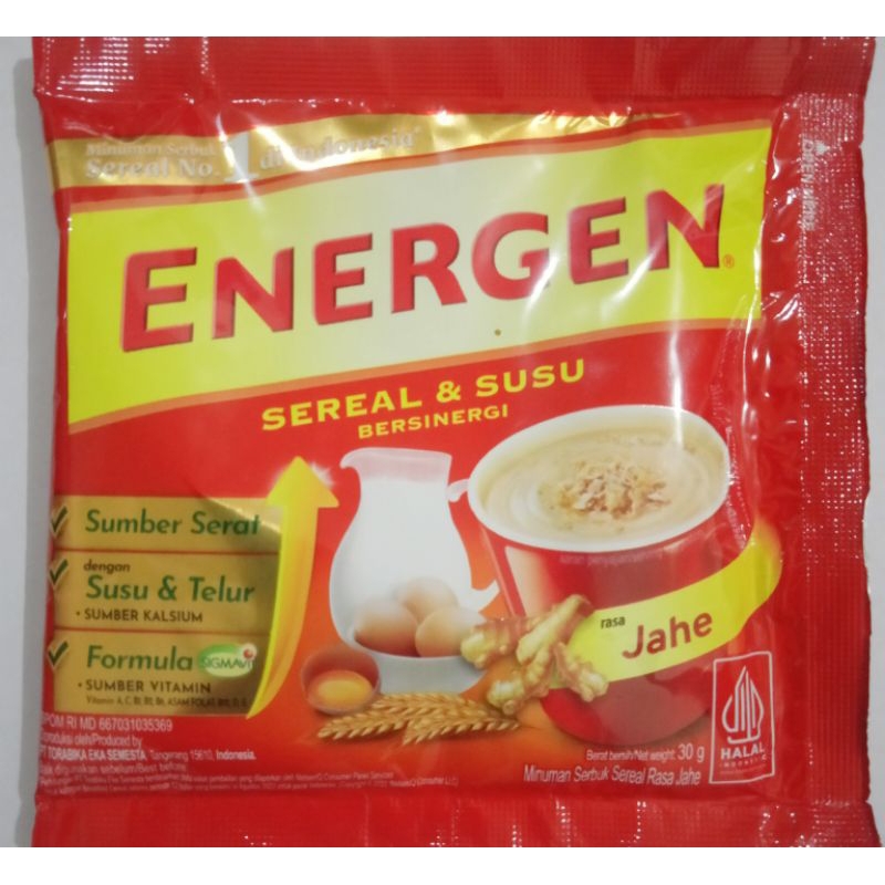 

energen rasa jahe per renceng isi 10 sachet