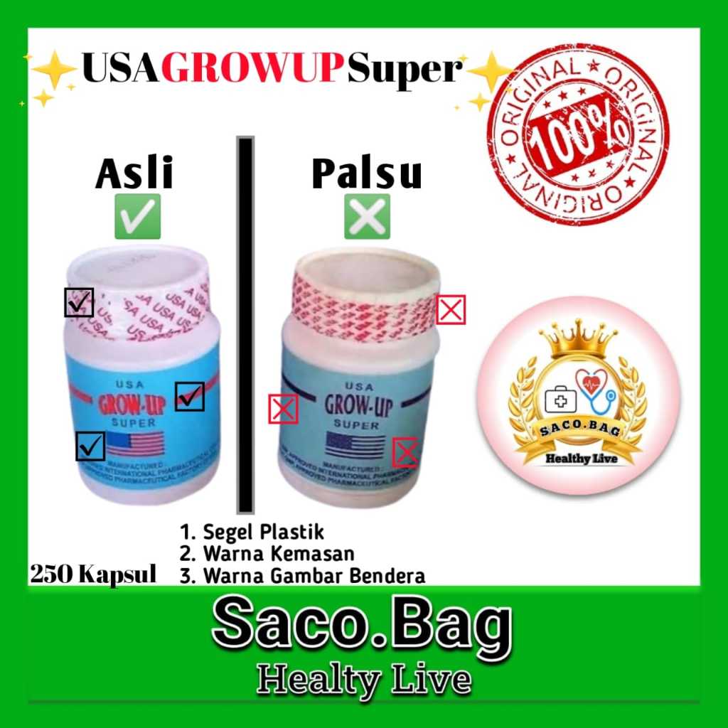 Original Usa Grow Up Super Penambah Tinggi Badan | Grow Up USA