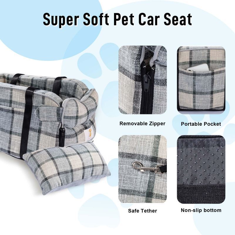 Pet Car Seat Anjing Kucing Pet Booster Seat Portable Dog Bed Central Control Car Safety Pet Seat