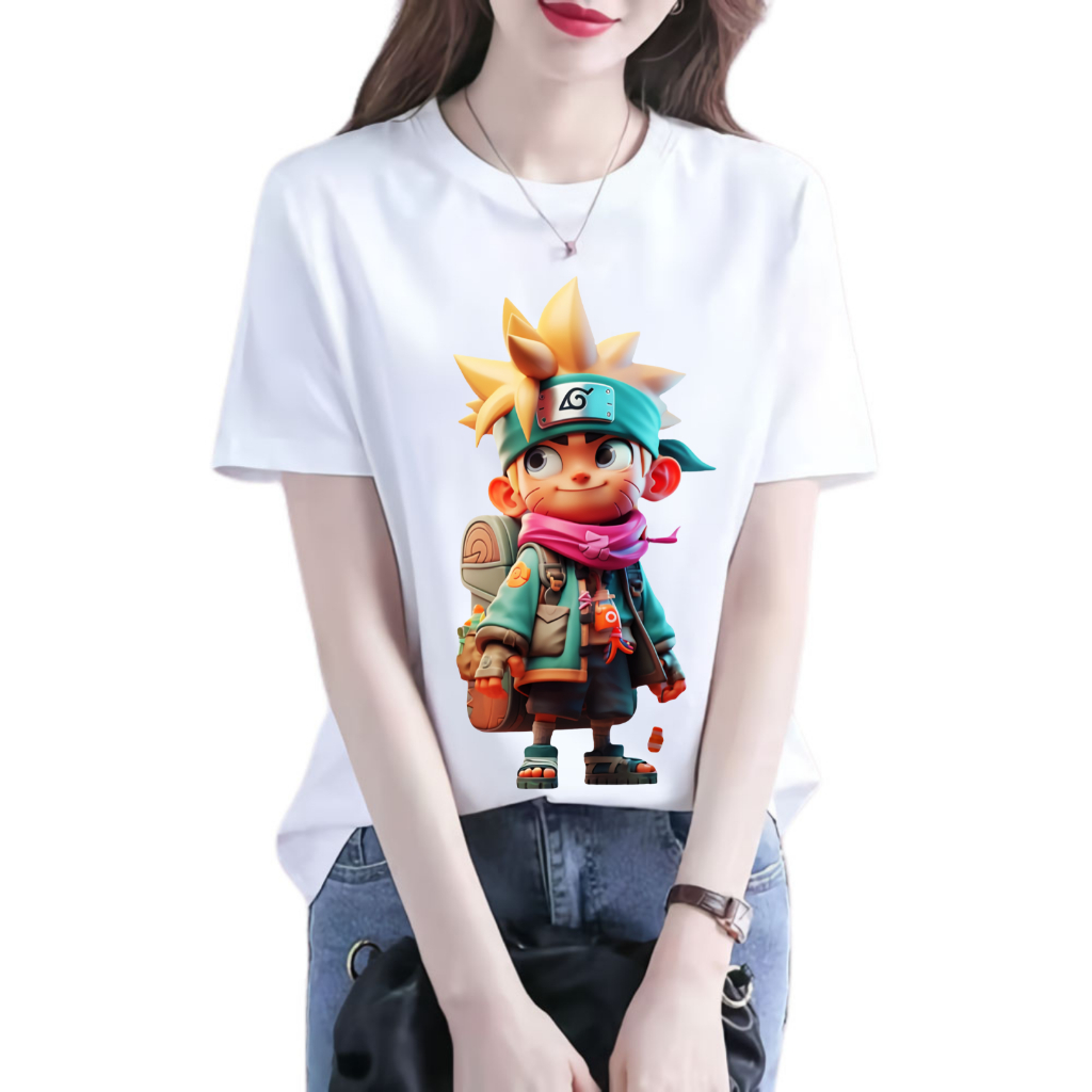 Orora Kaos Anime Naruto AI 3D Baju Pria Distro - Baju Atasan Sablon High Quality Pria Warna Hitam Putih Ukuran S M L XL XXL XXXL keren Original or3d 114-3