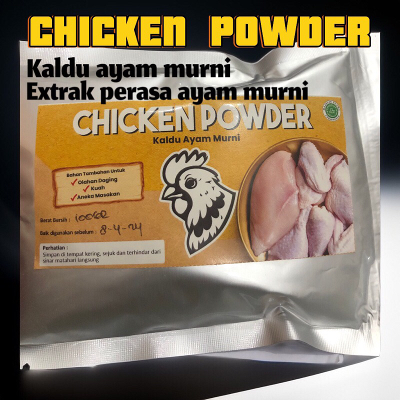 

(100gr) Chicken Powder / Chicken Broth / Perasa Ayam / Kaldu Ayam Murni / Extrak Ayam (Lebih kuat dari Royco / masako)