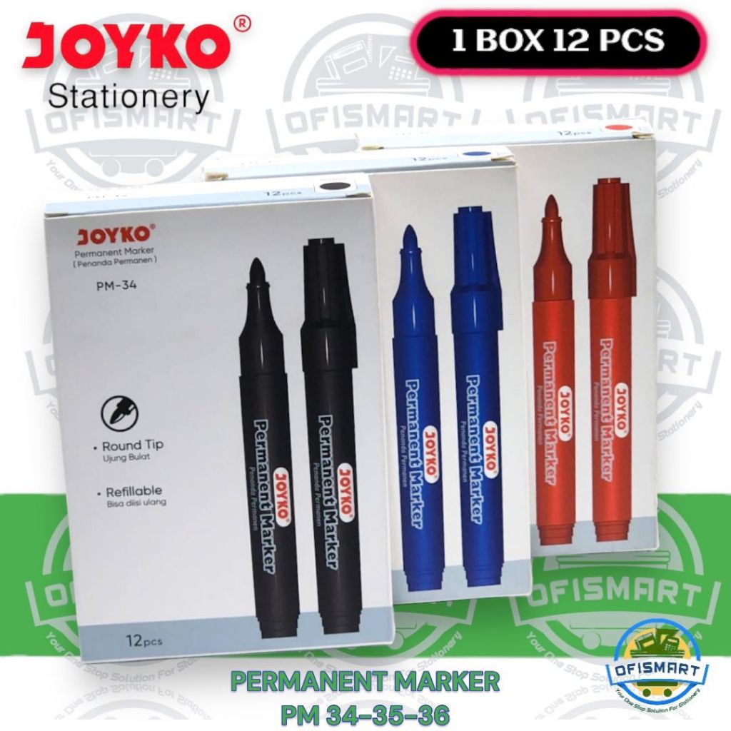 

Joyko Spidol Permanent Marker PM | @1Ktk=12PCs