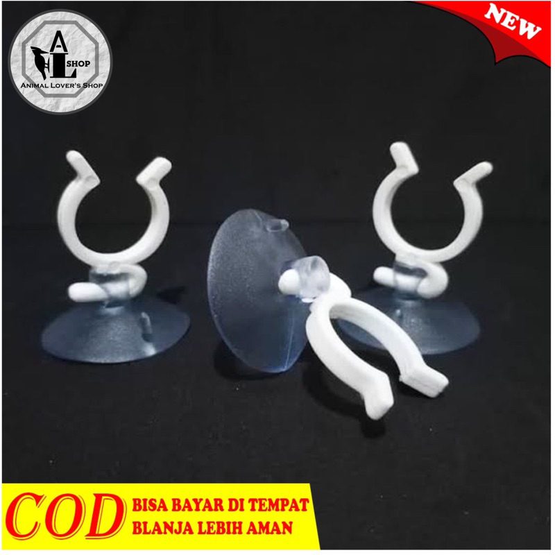Dop Pipa dan lampu aquarium penempel pipa filter pompa aquarium pada kaca