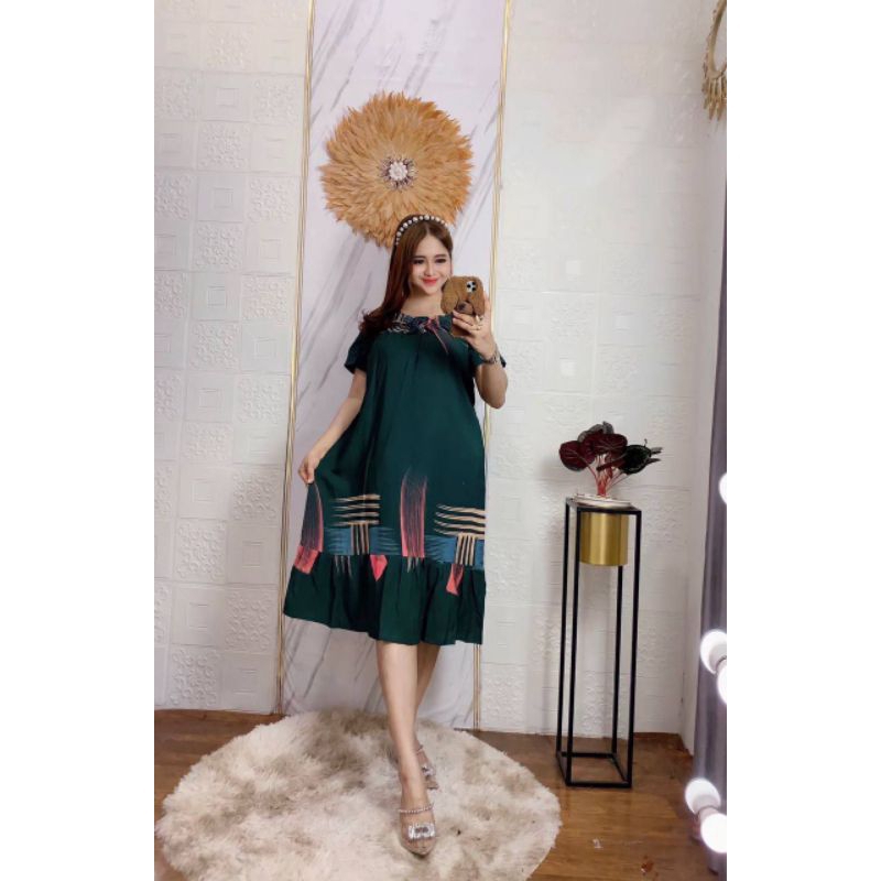 Daster Pelangi Viral Murah Terbaru kerut dada Busui Friendly remaja kekinian murah lebay