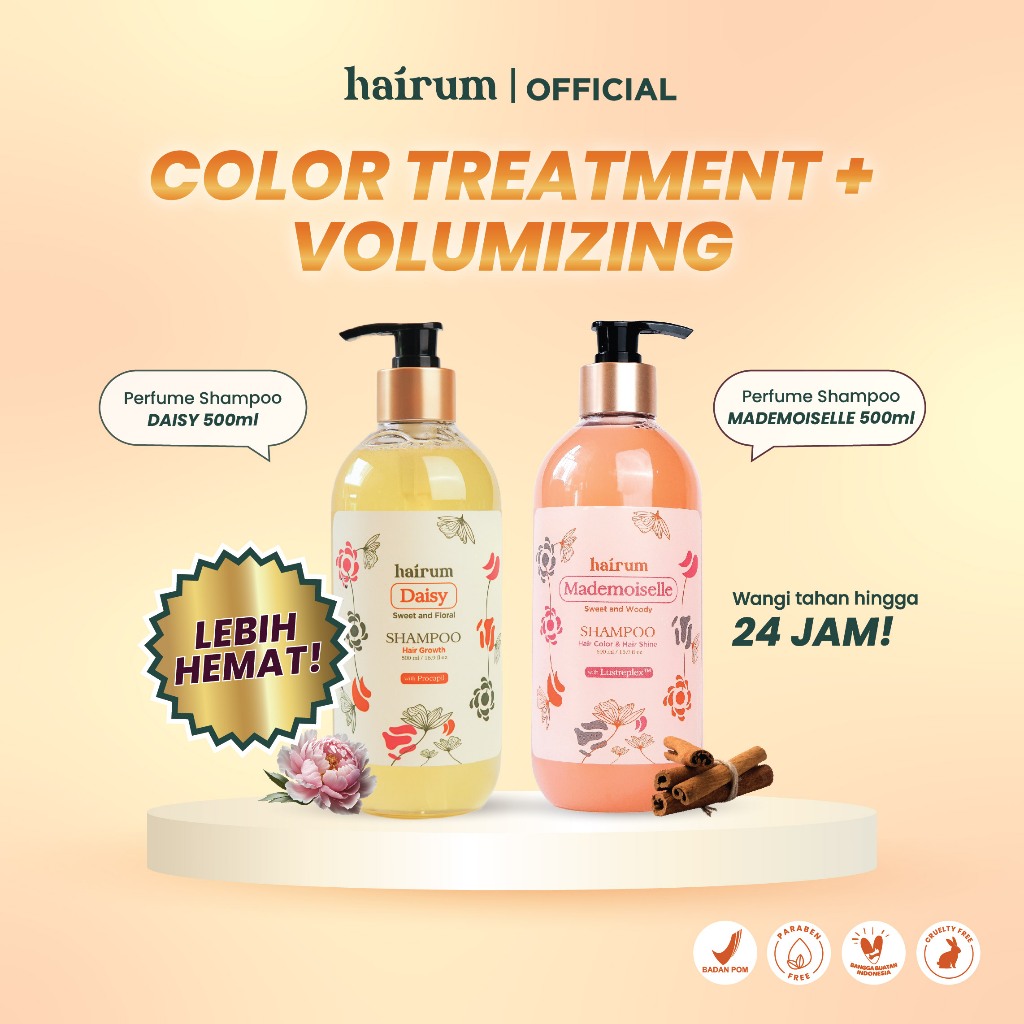 	 Paket Hairum Daisy Mademoiselle Shampoo For Color Treatment and Hair Growth Perfume Shampoo	