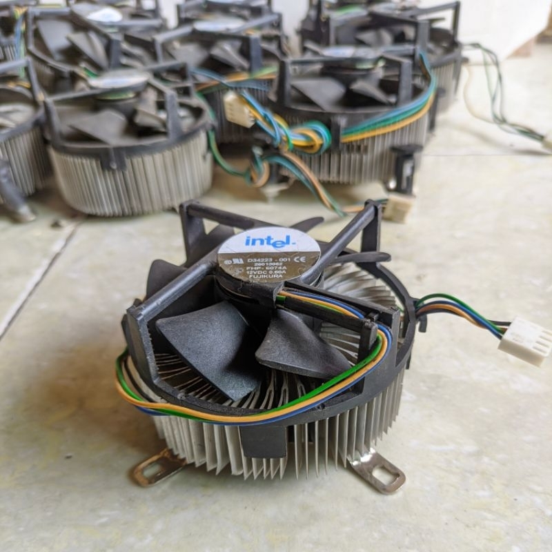 INTEL FAN 12V DC EX PROCESSOR KOMPUTER FAN HEATSINK ALUMINIUM SIRIP BULAT