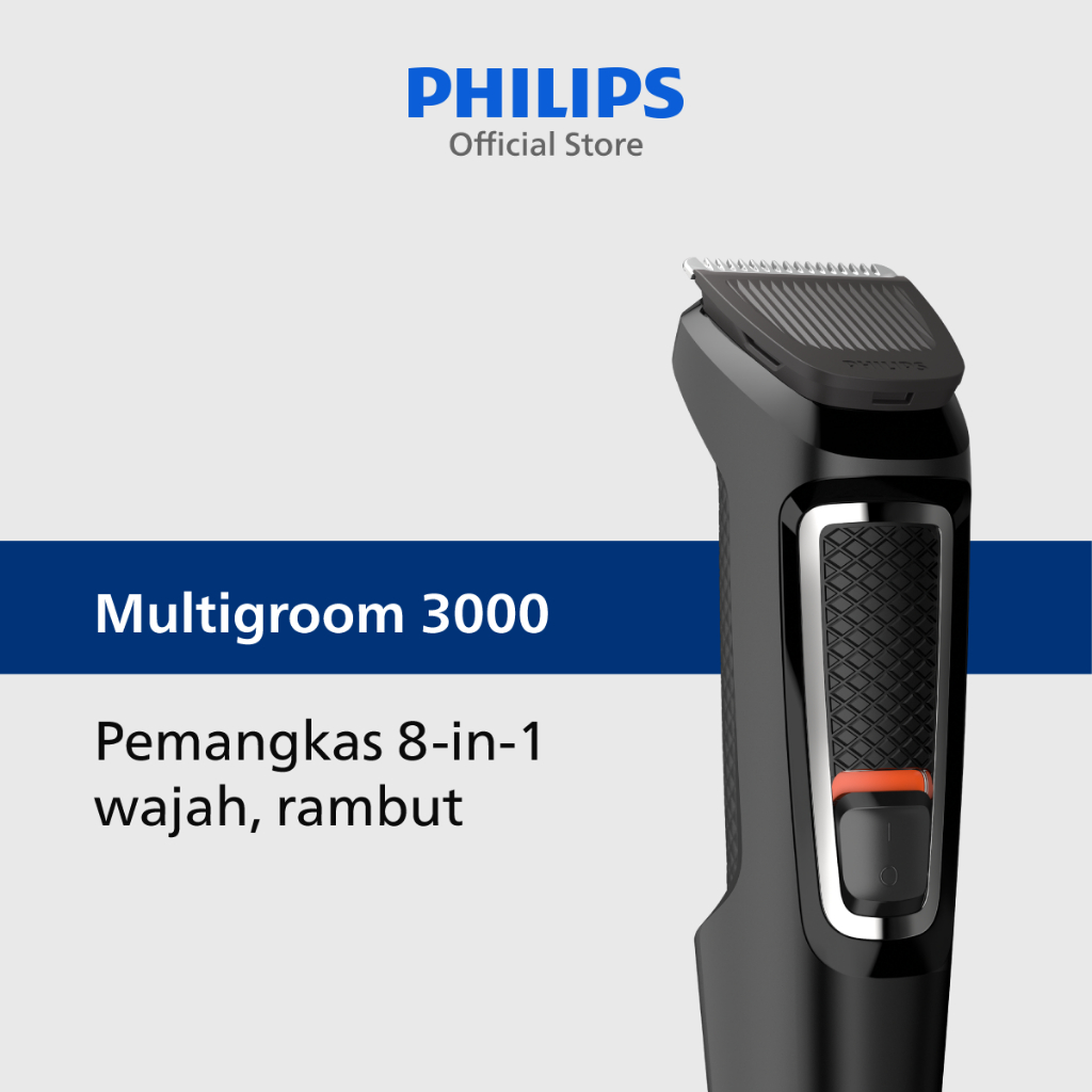 Philips | Multigroom 3000 | Alat Cukur Electric | Jenggot Kumis Jambang Rambut | 8-in-1 | MG3730/15