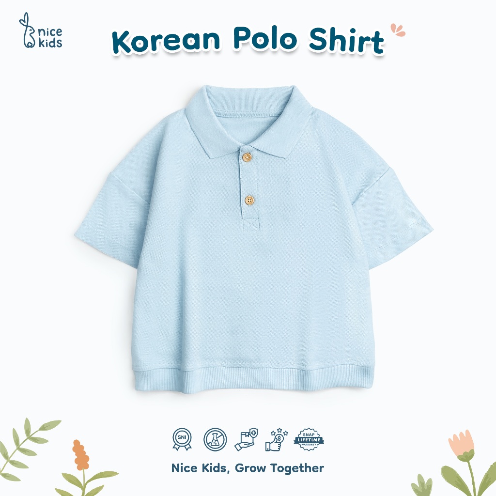 Nice Kids - Korean Polo Shirt (Kaos Atasan Anak Laki-Laki 1-6 Tahun)