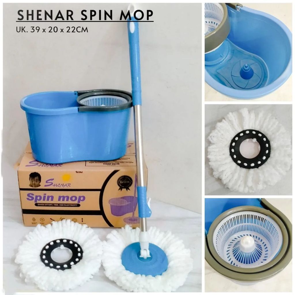 Alat Pel Lantai Otomatis Spin Mop – Alat Pel Praktis dengan Peras Otomatis Alat Pel Putar 360°