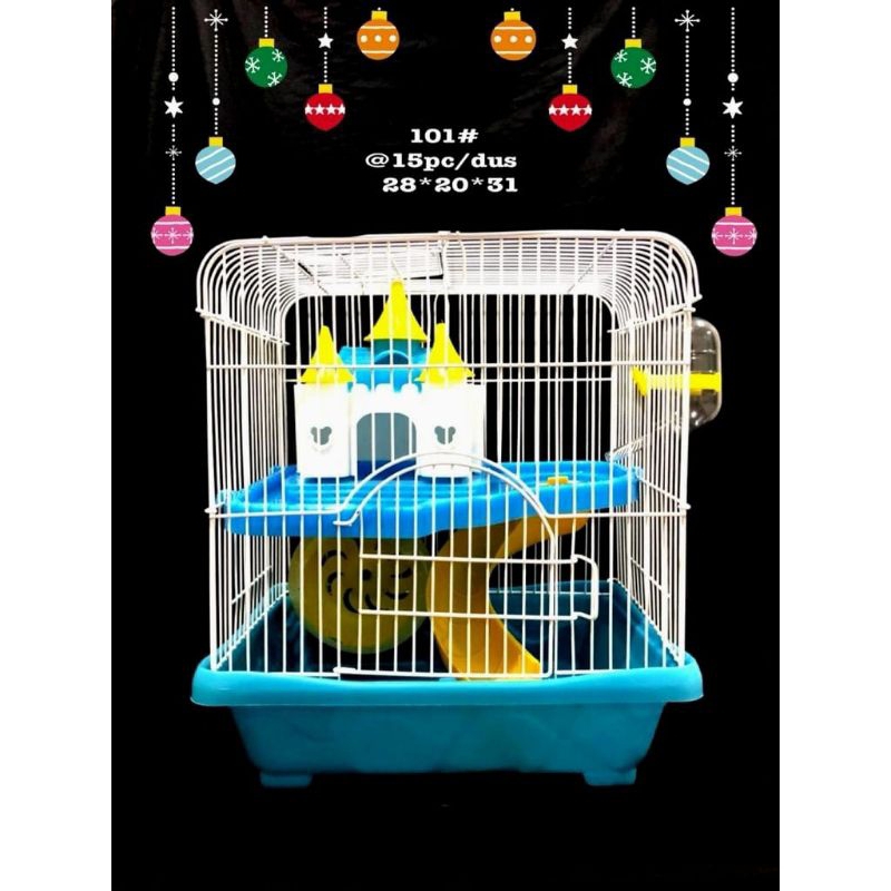 kandang hamster / rumah hamster plus mainan sama baki