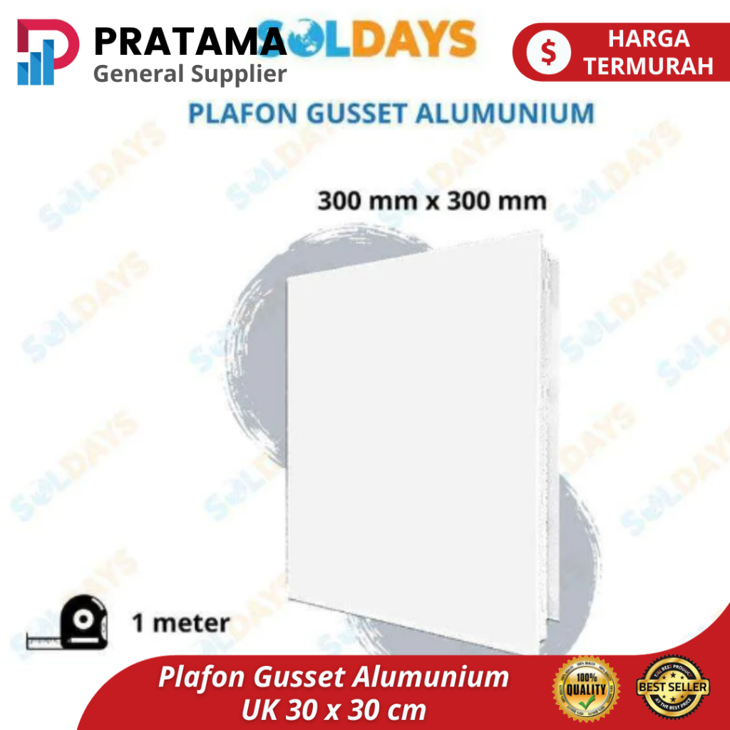 Alumunium Gusset Ceiling Plate UK 30 x 30 cm / Plafon Gusset Alumunium polos / lubang | surabaya