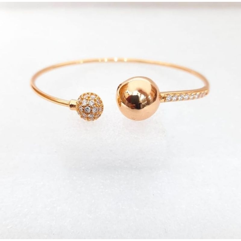 Gelang Xuping zircon bola tinju perhiasan lapis emas