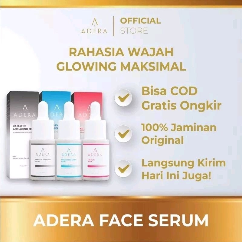 Adera Face Serum Original Wajah Glowing Bebas Jerawat Kusam Dan Flek