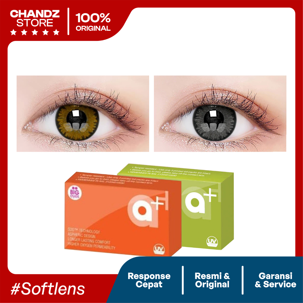 Softlens A+ PLUS Warna Color Bulanan Normal s/d Minus 6,00