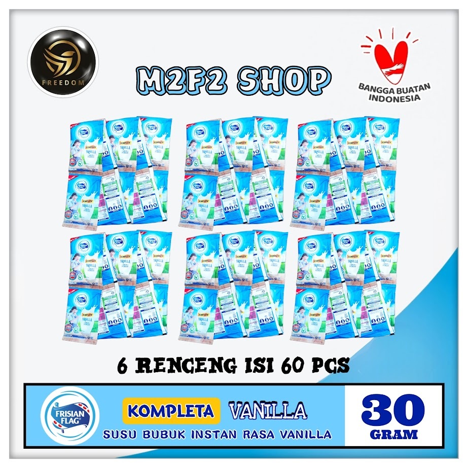 

Susu Frisian Flag Kompleta Bubuk Sachet Vanila - 30 gr (Kemasan 6 Renceng)