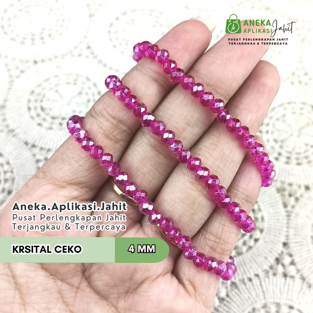 [1/2] KRISTAL CEKO BAKPAU  4 MM / KRISTAL JAHIT CEKO BAKPAU 4 MM