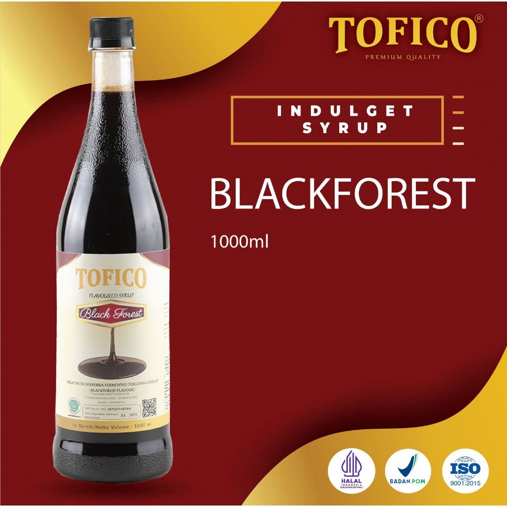 

Syrup Blackforest Tofico / Sirup Rasa Blackforest Premium 1 Liter / Tofico Syrup Official