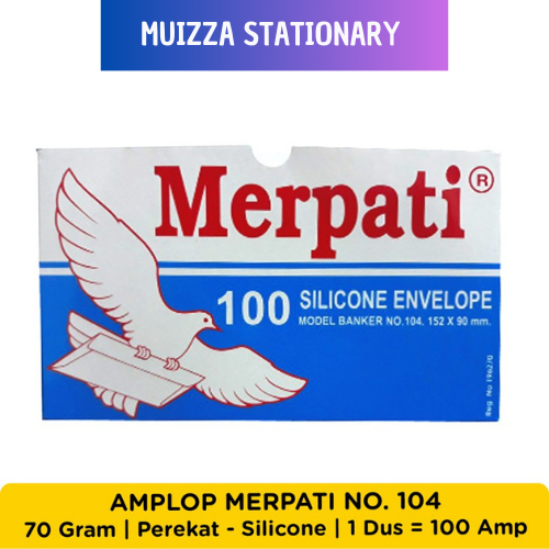 

Amplop Merpati Polos No 104 - 70 GRAM Silicone (Perekat) - 100 Amplop
