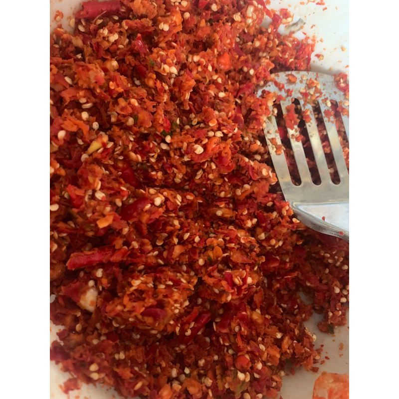 

sambel suir ayam ukuran toples 250 ml