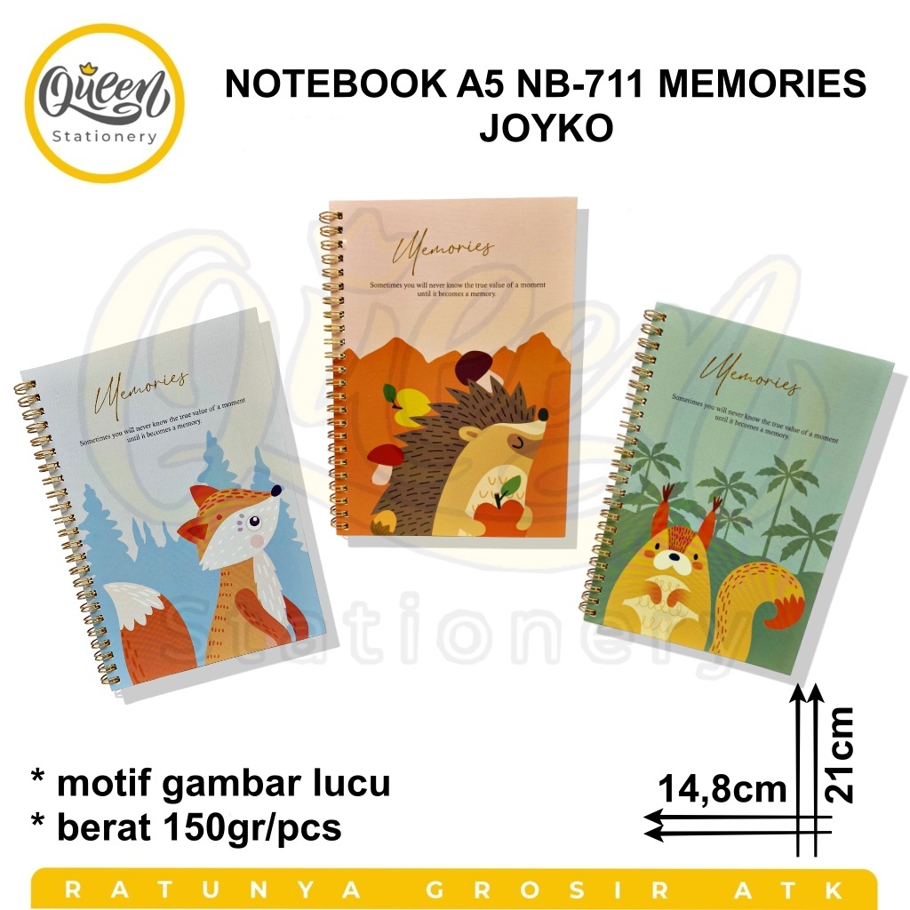 

1PCS NOTEBOOK A5 NB-711 MEMORIES JOYKO/ AGENDA/ BUKU CATATAN/ BOOK SPIRAL/ DIARY (010256)
