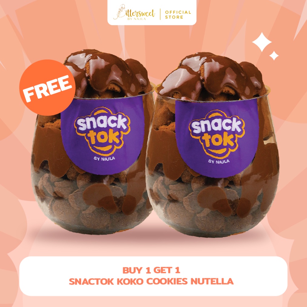 

12.12 Brands Festival Bittersweet by Najla - Buy 1 Get 1 Snacktok Koko Crunch Cookies Nutella gas !!