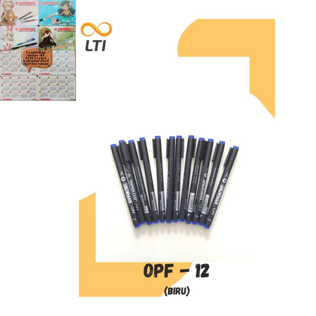 

Spidol Permanent Snowman OHP / OPF 12 Fine Tip Pcs Biru - HEMAT
