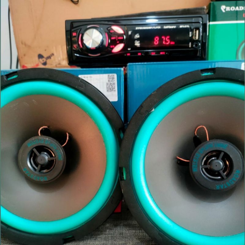 PAKET LENGKAP TAPE MOBIL + 2 SPEAKER SUBWOFER SUPER BASS 6,5IN BISA BUAT MOBIL & RUMAHAN