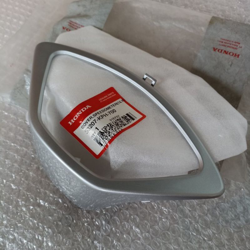 LIS COVER SPEDOMETER SPEEDOMETER HONDA SUPRA X 125 X125 SILVER ORI AHM 53207-KPH-700