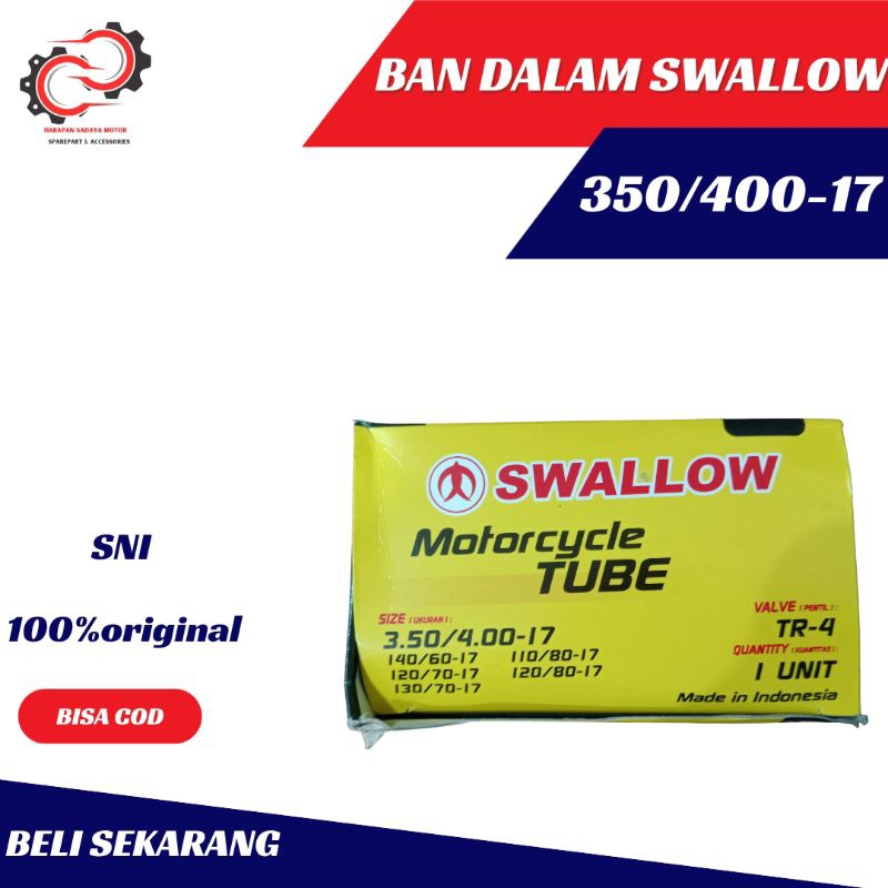 BAN DALAM MOTOR SWALLOW 350/400-17 120/80-17 130/70-17 140/60-17