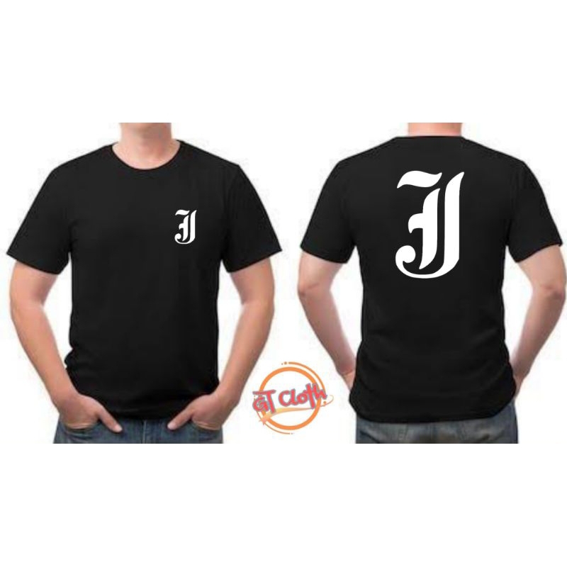 LOGO Inisial Nama Huruf J Baju Kaos Distro Premium Pria Wanita Combed30s