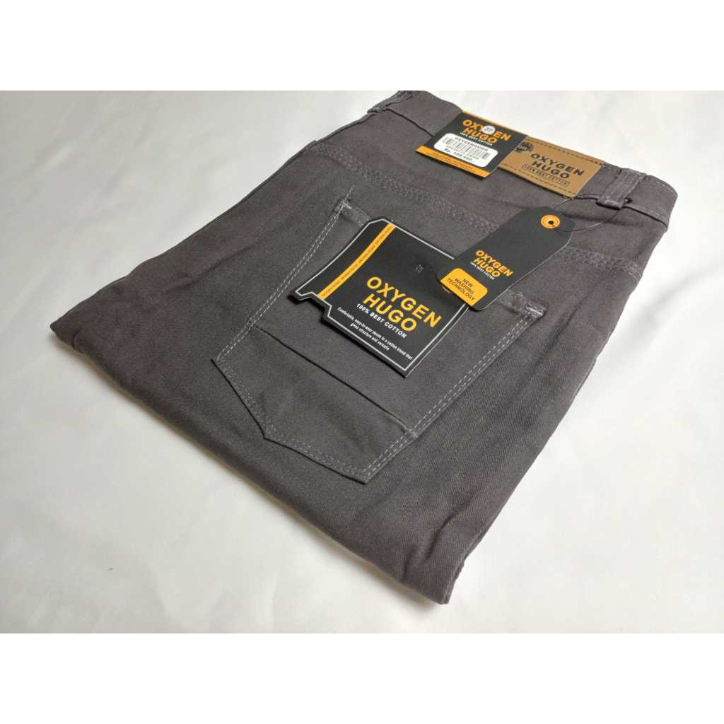 GARANSI Oxygen Hugo Celana Panjang Jeans Standar Pria Dewasa Bahan 100% Best Cotton Reguler Premium