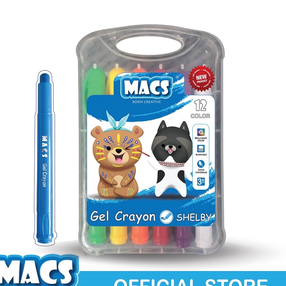 

[KODE WNRYA] MACS Gel Crayon 12 Warna Colors