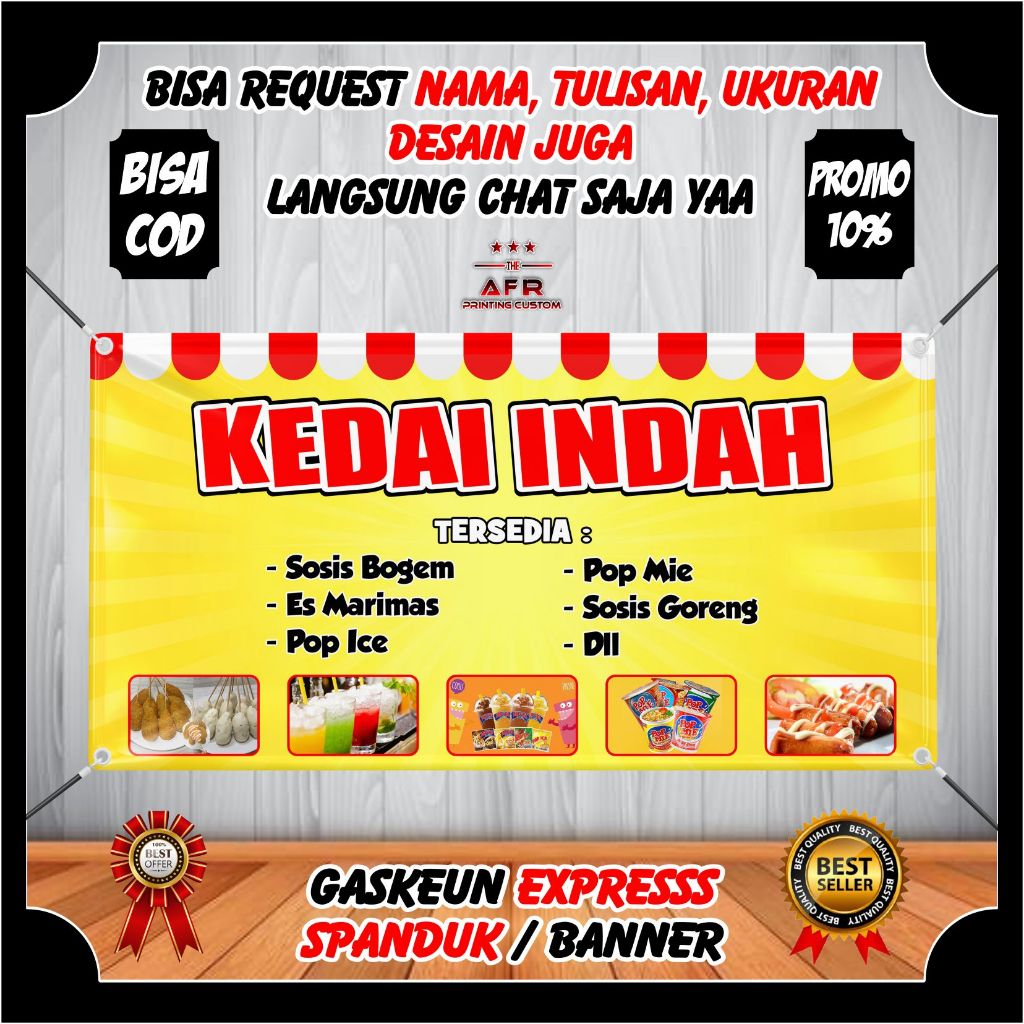 Spanduk Banner Backdrop Toko Kedai Indah Banner Jualan Makanan Kedai Indah Berkualitas